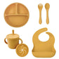 Set 6 pcs assiettes et couverts en silicone