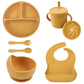 Set 7 pcs assiettes et couverts en silicone